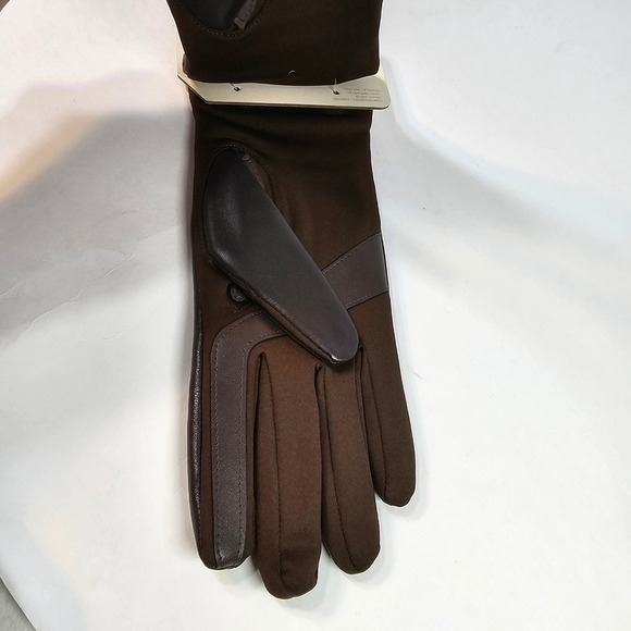 Isotoner Touchscreen Ready Brown Leather Gloves S/M 430M3BRWSM - Picture 3 of 4